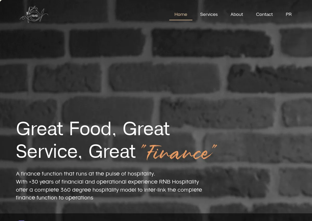 RNB Hospitality website preview