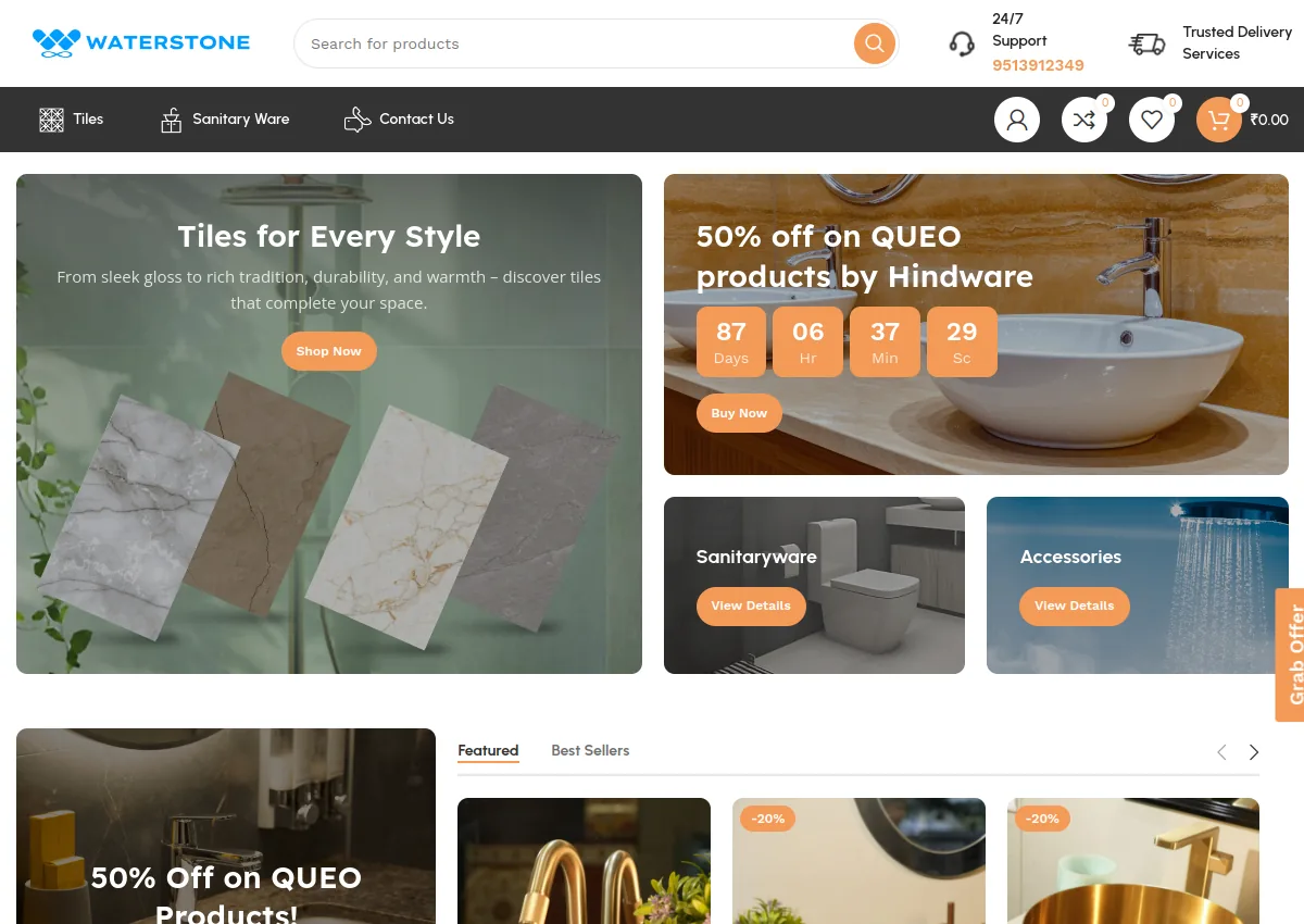Waterstone website preview
